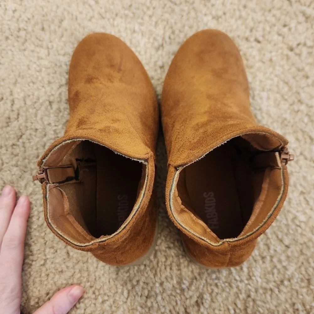 Just Fab Youth Big Kid‎ Size 2 Brown Suede Short Boots Bootie